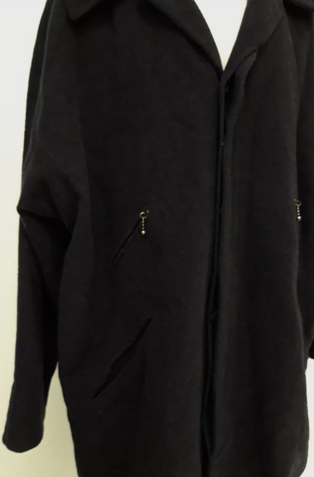 Men’s Calugi E Giannelli  Navy Soft Wool Feel Smart Overcoat Size UK XXL Vintage image 4