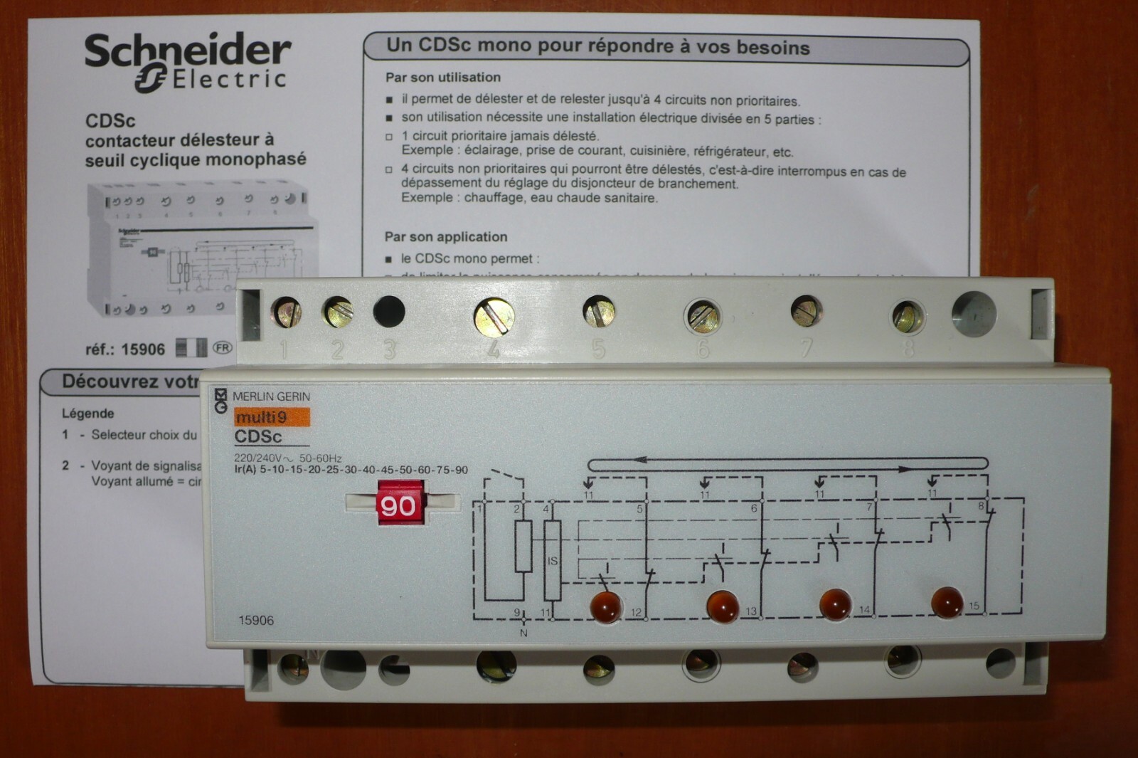 Délesteur 4 étages Merlin Gerin monophasé pour réguler votre puissance électrique de 5A à 90A