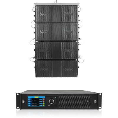 MODE Audio Line Array Set 4xDual 10  Speakers, 1 x Amplifier (FL-10.2X4TTM12)