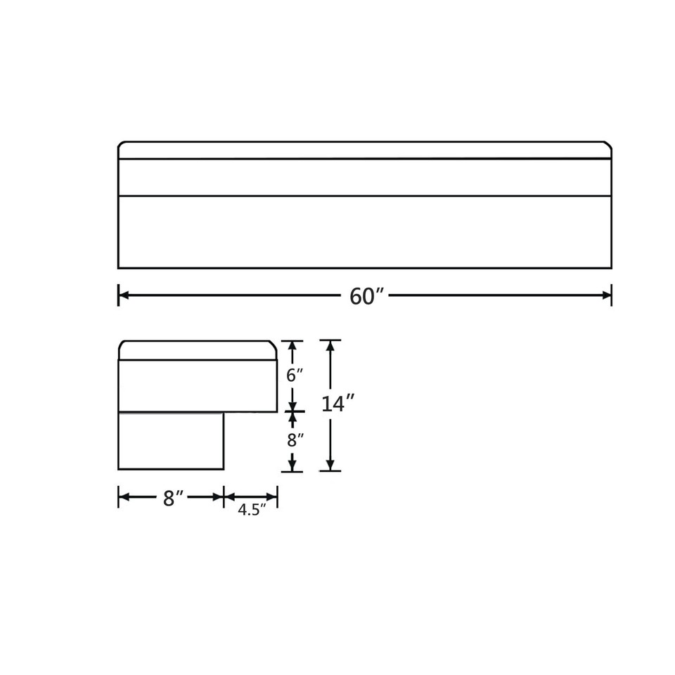 Aluminum 60 Inch Side Mount Tool Box Side Truck Box with Paddle Latch