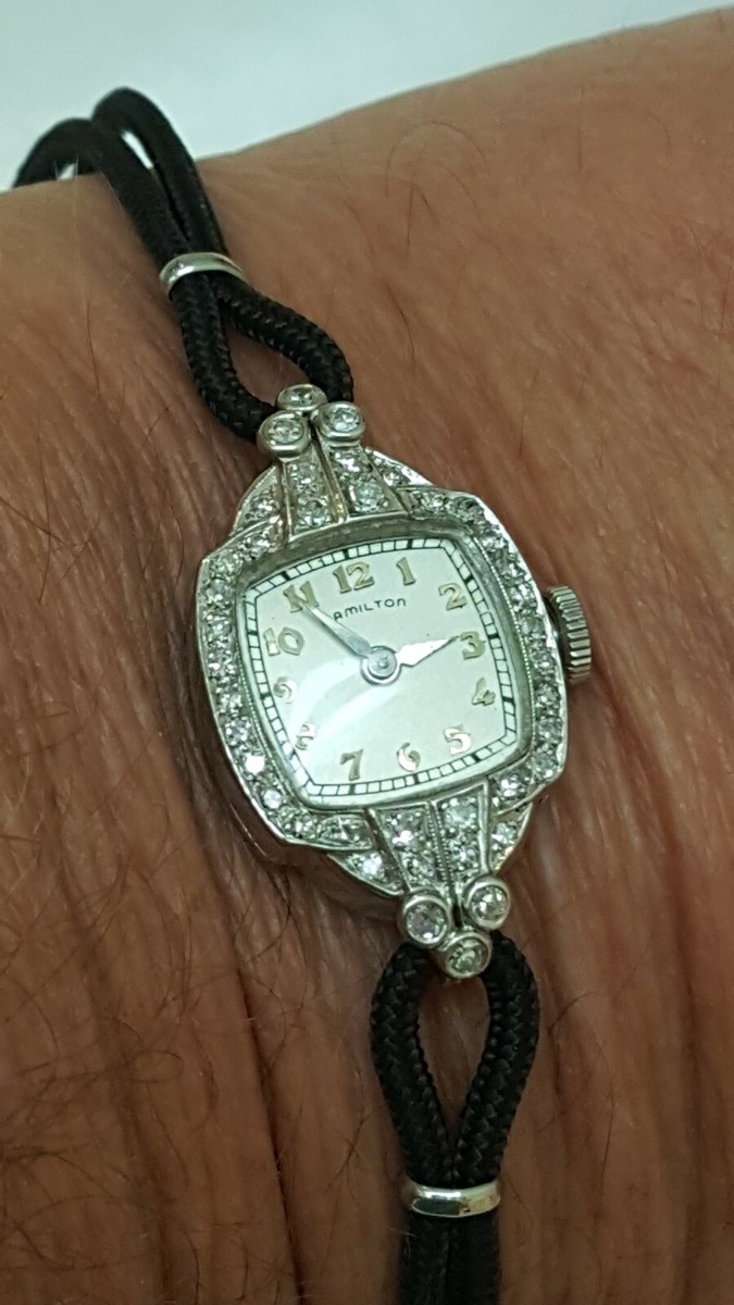 Antique Platinum 40 Old Cut 1.25ct Diamond Hamilton Hand  display picture 1