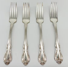 Oneida Wm A Rogers Chalice Harmony Silver Overlaid Flatware Lot 4 Dinner Forks