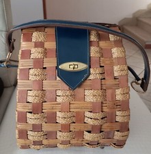 Borsa Bauletto Vimini Vintage Con Tracolla 
