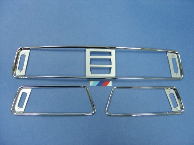 Marcos de ventilación de aire acondicionado de acero inoxidable cromado de 3 piezas para BMW E90 E91 E92 2006-2011 Foto 4 de 4