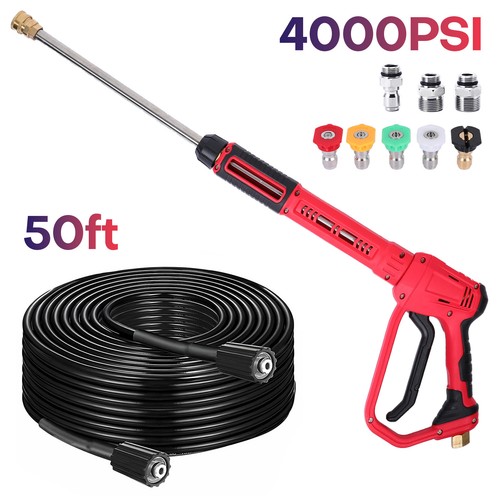 High Pressure 4000PSI Car Power Washer Gun Spray Wand Lance Nozzle and Hose Kit - Picture 16 of 27