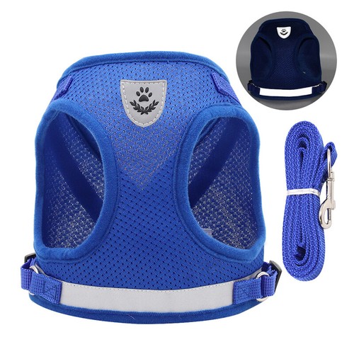 Reflective Dog Cat Pet Harness Leash Puppy Soft Adjustable Vest Mesh Clothes AU - Picture 10 of 20