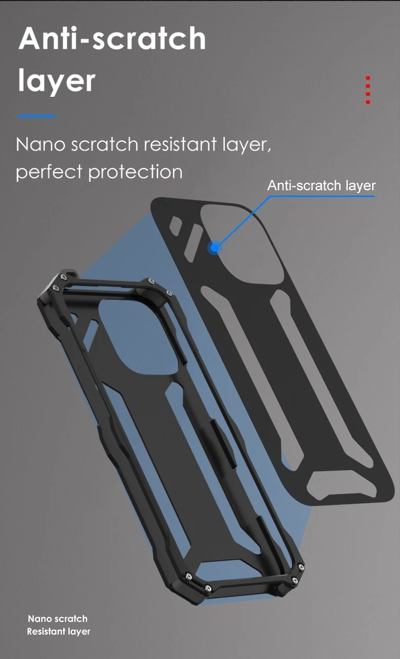 R-JUST Metal Shockproof Armor Back cover Case Fo iPhone 16 15 14 13 12 Pro Max + - Picture 12 of 19