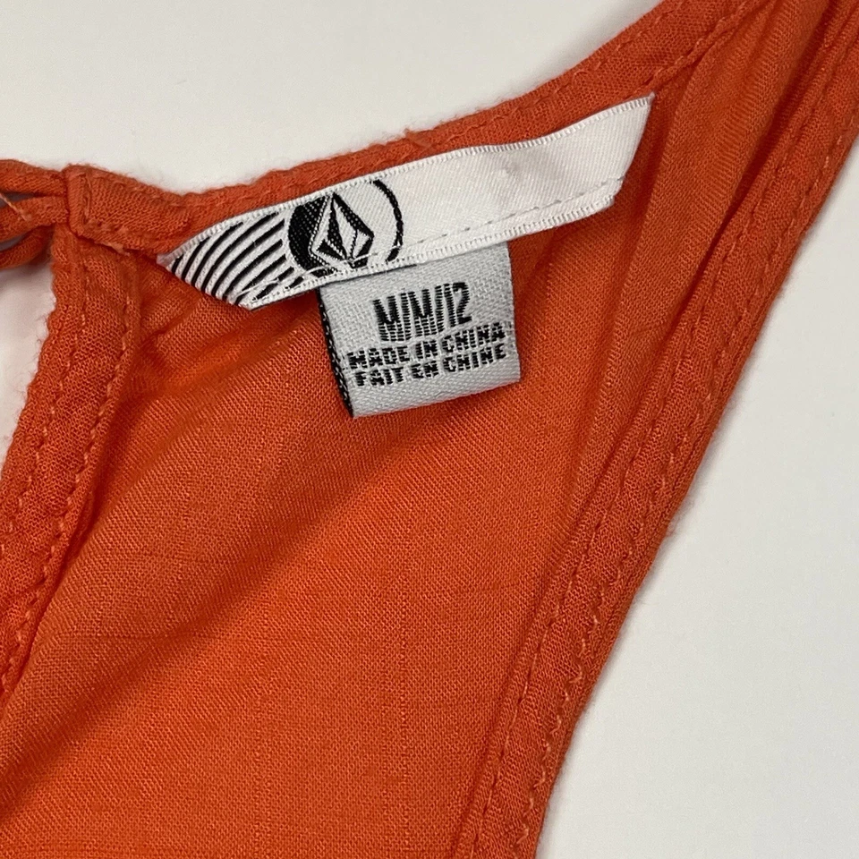 Volcom Women’s Orange Racerback Tank Top Lace Trim Size M 12 - Image 2 of 4