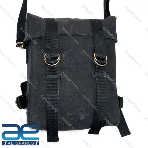 Fits Royal Enfield 350 500 Canvas Saddlebags Heavy Duty Black Pair - Bild 11 von 18