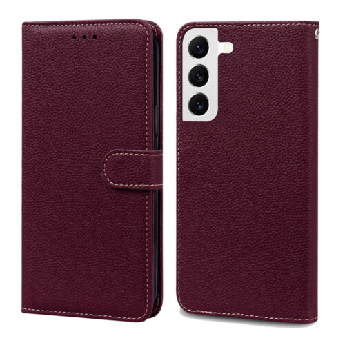 Funda tipo billetera de cuero con tarjetero abatible para Samsung Galaxy S25 Ultra/S24 FE - Imagen 59 de 60