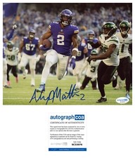 Alexander Mattison autographed signed 8x10 photo ACOA Minnesota Vikings NFL