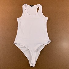 Ambiance Juniors Size Small White Scoop Neck Sleeveless Racerback Bodysuit New