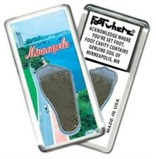 Minneapolis FootWhere® Souvenir Fridge Magnet. Made in USA