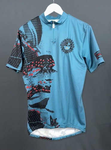 90s Vintage AGU Italy Cycling Shirt Men's Large - Picture 1 of 4