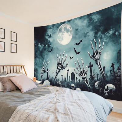 Dead Tree Creepy Castle Scary Halloween Tapestry for Bedroom Living Room Dorm