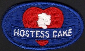 Vintage uniform patch HOSTESS CAKE woman and hear pictured small unused n-mint+