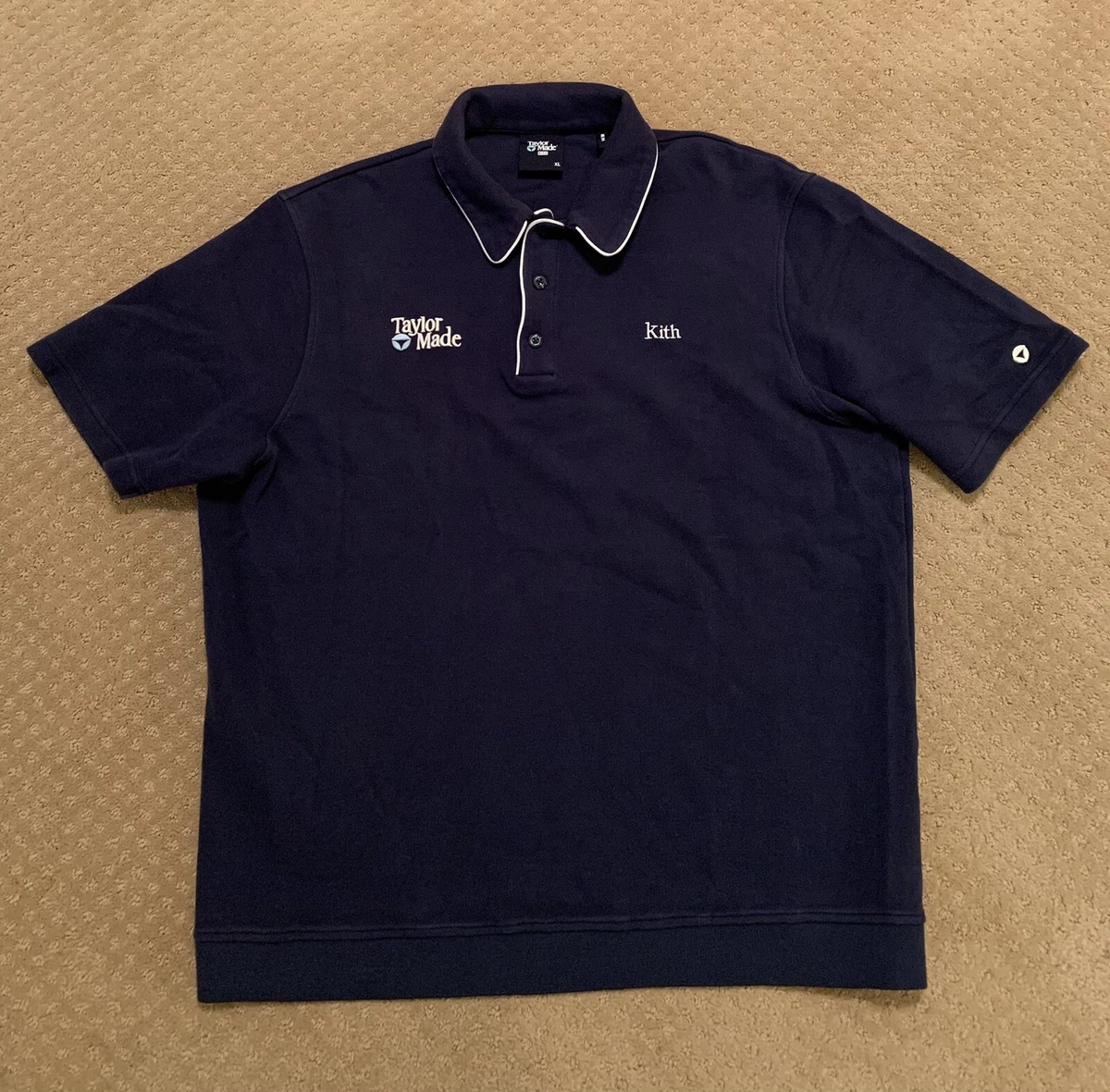 KITH Taylormade The Turn Polo Button Shirt Vista Navy Blue Golf XL