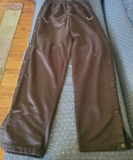 Nike Black Tearaway Pants Medium Vintage 90s Basketball Snap Adult