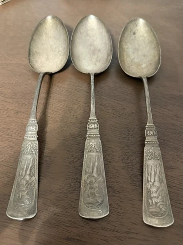 Antique Sterling Silver Spoons (3) Gorham Made in England 189 Grams Bulk Silver