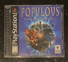 Populous: The Beginning PS1 Game Box  Manual Only w Protect Case Sony PSX PSOne