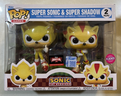 NEW 2026 Funko Pop! Super Sonic & Super Shadow 2 Pack Flocked 