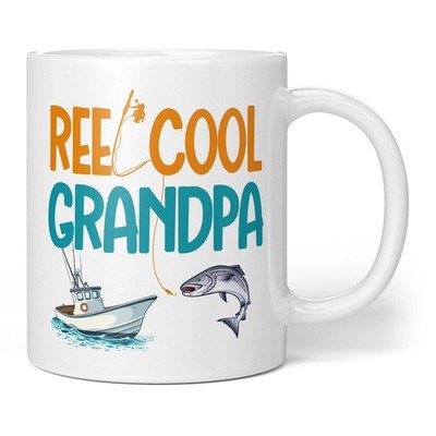 Reel Cool Fishing Mug - Personalized Fisher Cup, Grandpa Angler Custom Gift 