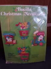 Bucilla Jeweled Holiday Santas Express Ornaments Kit 3390 Felt Christmas Vintage