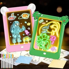 2 Pack Magic Led Drawing Boards for Kids: Light Up Tracing Pad, 8 Light Modes...