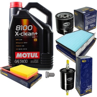 SCT Inspektionspaket 5 L Motul 8100 X-clean+ 5W-30 für VW Golf Plus 5M1 521