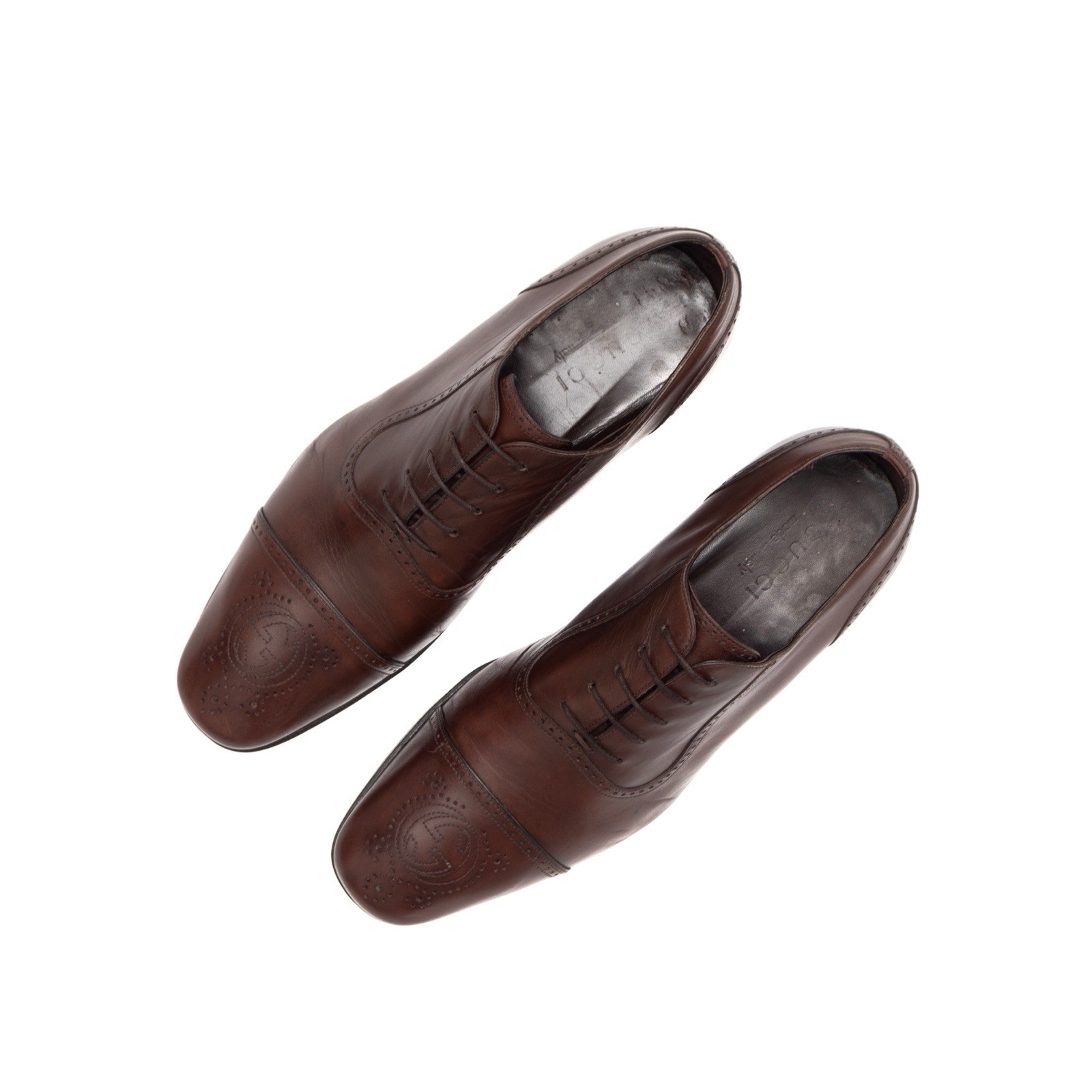GUCCI Cap Toe Brogued GG Interlocking Oxfords Bro… - image 5