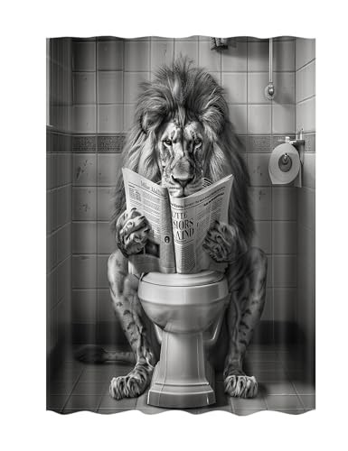 Funny Cool Lion Shower Curtain, Fun Leo Wild 36"W x 72"L (Pack of 1) Brown - Picture 2 of 8