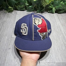Vintage New Era 59fifty San Diego Padres Swinging Friar Logo Size 7 5/8 Blue 