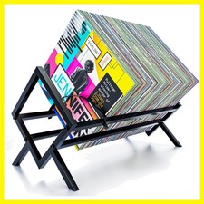 Vinyl Record Storage Rack Matte Black LP Organizer for 100 Albums Heavy-D...
