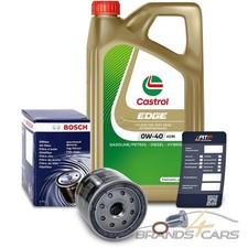 BOSCH ÖLFILTER + 5 L CASTROL EDGE 0W-40 FÜR ALFA ROMEO 147 1.9 JTD JTDM