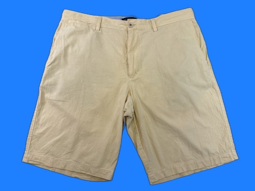 Banana Republic S/ Shorts Mens 36 Yellow Striped 100% Cotton Flat Front