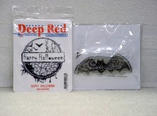 DEEP RED and STAMPENDOUS LOT OF 2 BAT and HALLOWEEN CLING STAMPS PREOWNED