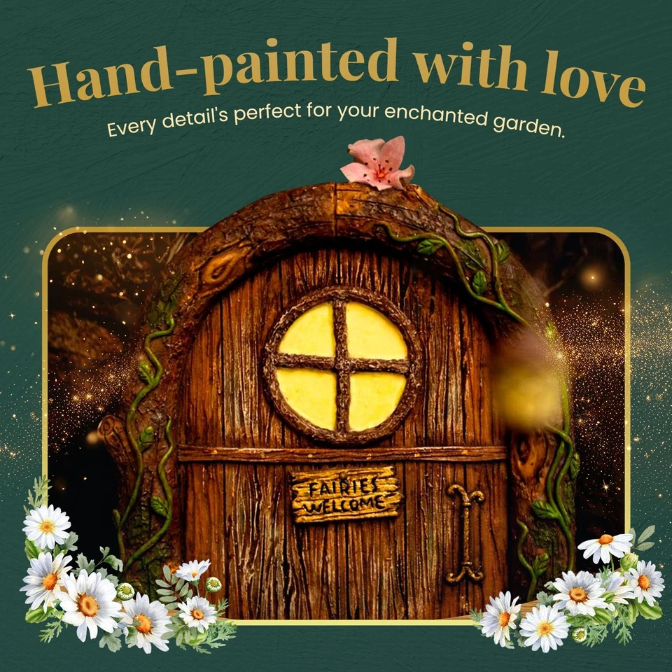 Fairy Door and Windows – Glow in The Dark Yard Art Sculpture Decoration for K... - Image 2 of 4