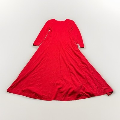 John Roberts Vintage 90s 80s Maxi Length Dress Womens 9/10 Red Duster Modest