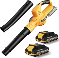 Leaf Blower Cordless with 2 Batteries and Charger, 21V Electric Leaf Blower with
