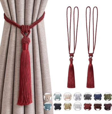 Langen Quasten Vorhang-Raffhalter Handmade geflochtene Seil Knoten drapierte Raf