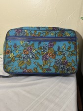 Vintage 60s 70's Bantam Floral Suitcase Travel Luggage Flower Power Teal