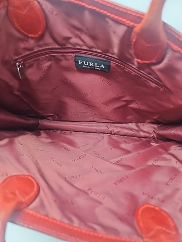FURLA Leather  Tote/Bag Women Red Genuine USED. - Picture 12 of 23
