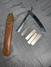 Rasoio dritto da barba Koren War con lama edizione esercito vintage anni 50 con custodia