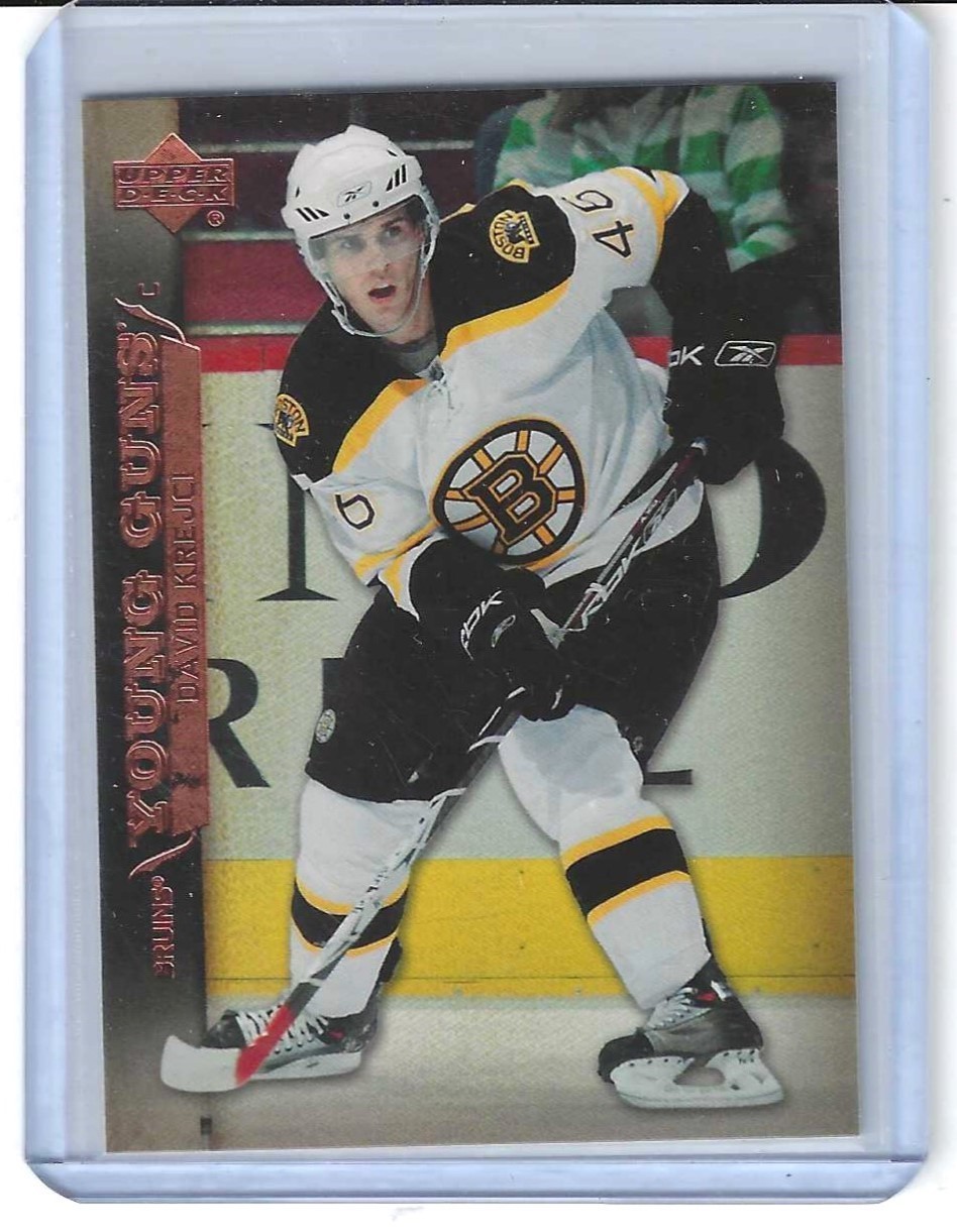 2007/08 UPPER DECK SERIES 1 DAVID KREJCI YOUNG GUNS ROOKIE CARD # 208