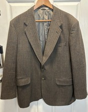 Stafford Blazer Mens 46 Regular Wool Plaid Glen Check Sport Coat Classic Jacket