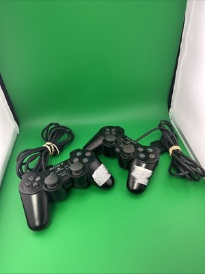Lot of 3 Sony PlayStation Controllers PS2 & PS3 DualShock For Parts Repair (T31)