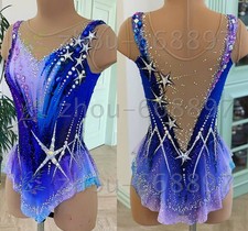 Girls' Rhythmic Gymnastics Leotards Artistic Gymnastics Jeweled dyeing purple