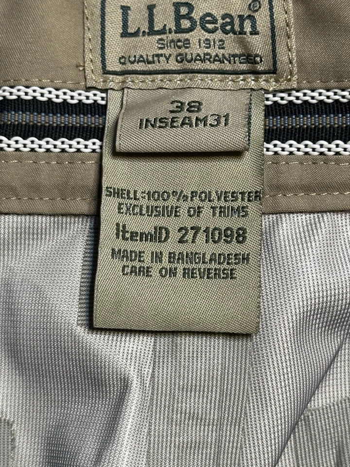 L.L.Bean pants made of 100% polyester with a 38-inch waist and 31-inch inseam - Image 4 of 4