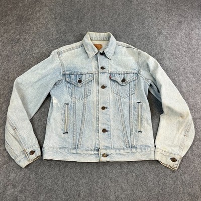 Vintage Levi's Herren Jeansjacke kleine helle Waschung blau 1970er Trucker hergestellt in den USA