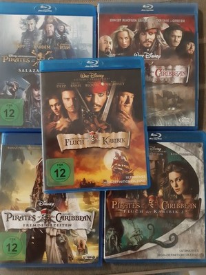 Fluch der Karibik Teil 1-5   5 Einzel Blu-Rays komplett Neuwertig Johnny Depp